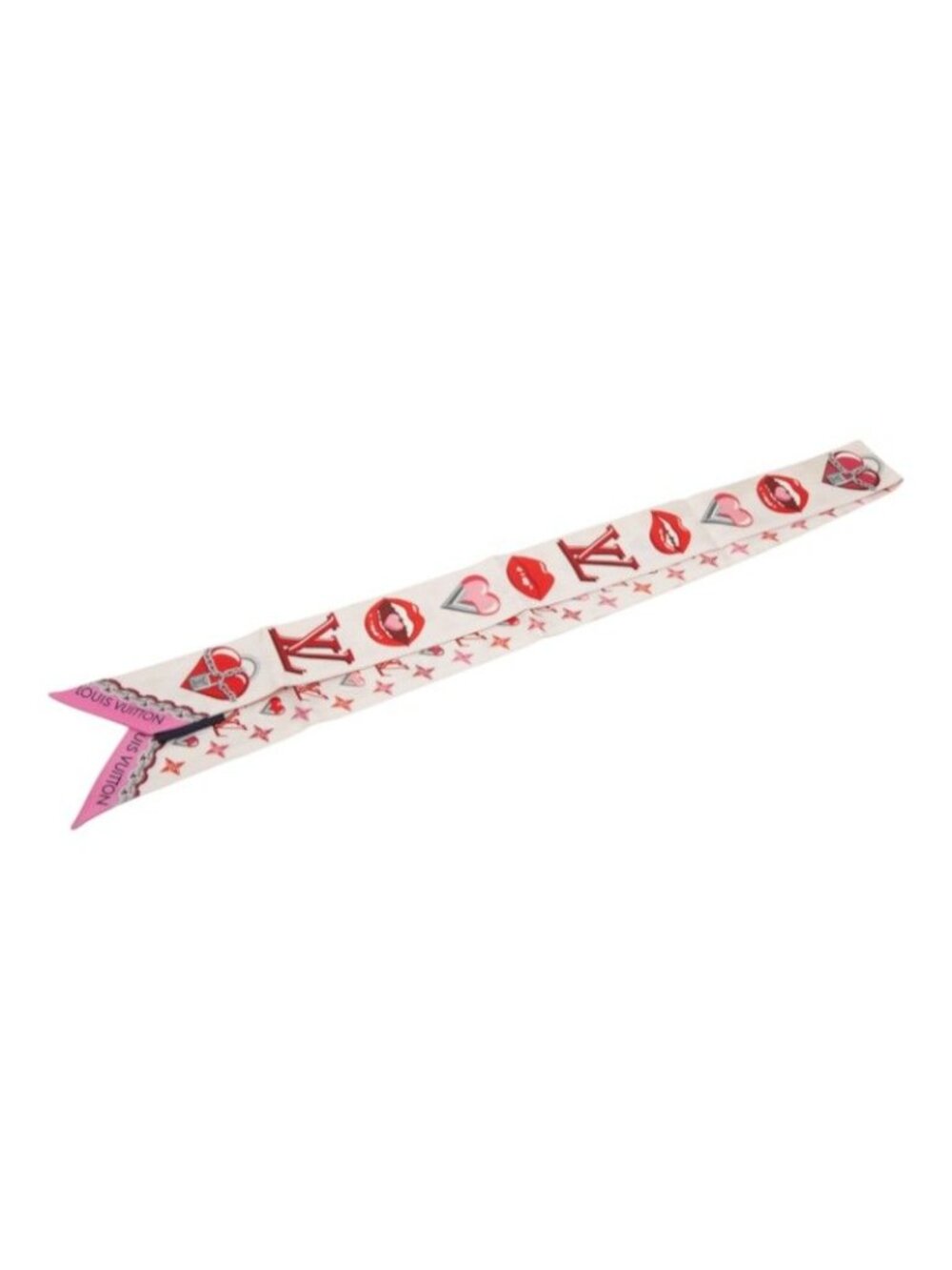 Louis Vuitton Lucky Monogram Bandeau BB Scarf Pink Multicolor Silk